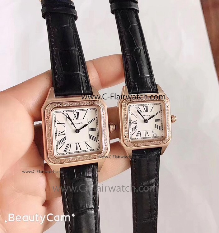 New Copy Cartier Santos-Dumont Lover Watch Rose Gold